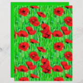 緑の野に咲くケシ (正面/裏面)