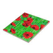 緑の野に咲くケシ タイル (側面)