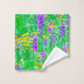 緑の野に咲く夏の野草 バスタオルセット (ウォッシュタオル)