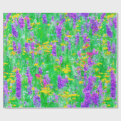 緑の野に咲く夏の野草 ラッピングペーパー (フラット)