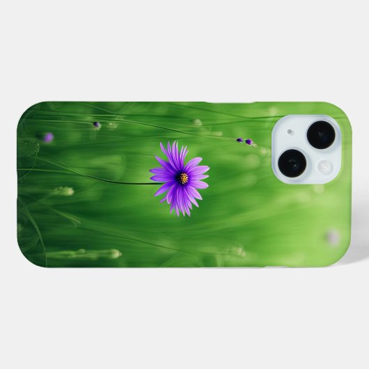 緑の野に咲く紫の野の花 Case-Mate iPhoneケース (裏面 (横))