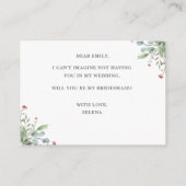 緑の野の草地で私の花嫁になる エンクロージャーカード (裏面)