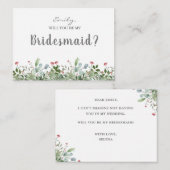 緑の野の草地で私の花嫁になる エンクロージャーカード (正面/裏面)