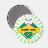 緑の野球場(チームカスタム名あり) マグネット (正面/裏面)