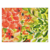 緑の野生のサンゴの花の水色 テーブルクロス (正面(横))