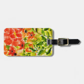 緑の野生のサンゴの花の水色 ラゲッジタグ (正面横)