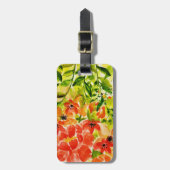 緑の野生のサンゴの花の水色 ラゲッジタグ (正面縦)