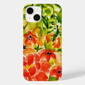 緑の野生のサンゴの花の水色 Case-Mate iPhone 14ケース