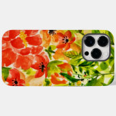 緑の野生のサンゴの花の水色 Case-Mate iPhoneケース (裏面 (横))