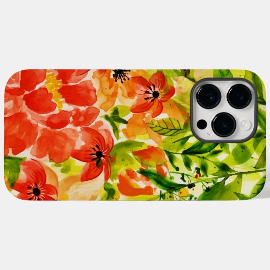 緑の野生のサンゴの花の水色 Case-Mate iPhoneケース (裏面 (横))