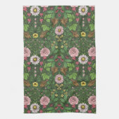 緑の野生の庭 キッチンタオル (縦)
