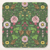 緑の野生の庭 スクエアペーパーコースター (正面)