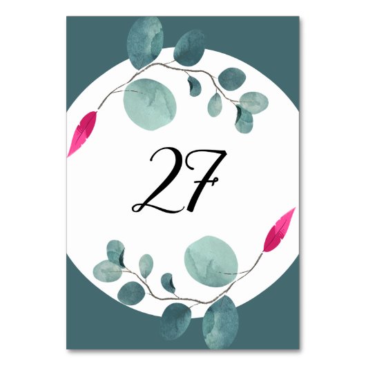 緑の野生の森の雰囲気 テーブルナンバー (正面)