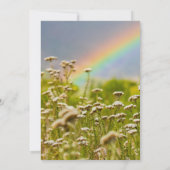 緑の野花カラフルフローラ結婚のフレーム 招待状 (裏面)