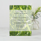 緑の野草の屋外結婚用 招待状 (スタンド正面)