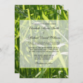 緑の野草の屋外結婚用 招待状 (正面/裏面)