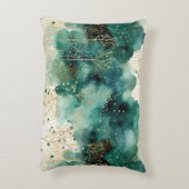 緑の金の木と鳥のクリスマス アクセントクッション (裏面(縦))