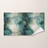 緑の金の木と鳥のクリスマス バスタオルセット (ハンドタオル)