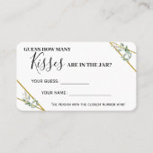 緑の金ゴールドいくつのキスシャワーゲームカード プレイスカード (正面)