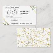 緑の金ゴールドいくつコルクのシャワーゲームカード プレイスカード (正面/裏面)