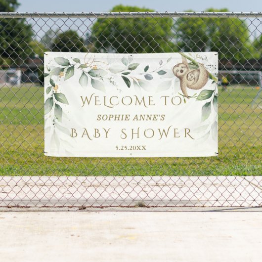 緑の金ゴールドかわいいスロット赤ちゃんシャワー歓迎サイン 横断幕 (インサイチュ)