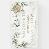 緑の金ゴールドかわいいスロット赤ちゃんシャワー歓迎サイン 横断幕 (縦)