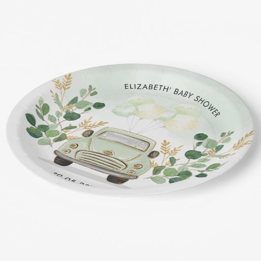 緑の金ゴールドが検疫に有利に走る ペーパープレート (アングル)