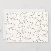 緑の金ゴールドとフォトメリークリスマスホリデーカード シーズンカード (裏面)