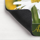 緑の金ゴールドと白い花 マウスパッド (コーナー)