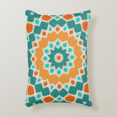 緑の金ゴールドと赤の花とダイヤモンド アクセントクッション (正面(垂直))