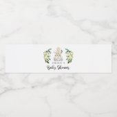 緑の金ゴールドのサファリの動物がベビーシャワーでドライブ ペットボトルラベル (シングルラベル)