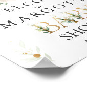 緑の金ゴールドのサファリの動物がベビーシャワーでドライブ ポスター (角)