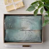 緑の金ゴールドの木と鳥のクリスマス 薄葉紙 (ギフト)