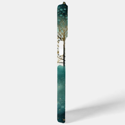 緑の金ゴールドの木と鳥のクリスマス Case-Mate iPhoneケース (裏面 / 右)