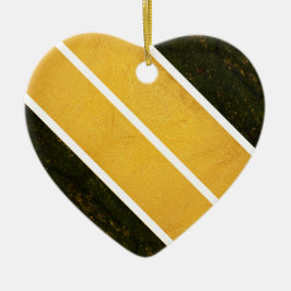 緑の金ゴールドの白い線 セラミックオーナメント