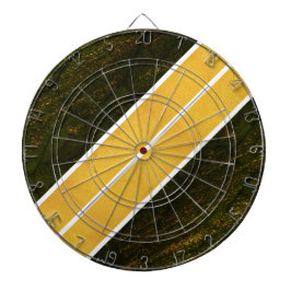 緑の金ゴールドの白い線 ダーツボード