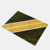 緑の金ゴールドの白い線 ドアマット (アングル)