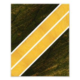 緑の金ゴールドの白い線 フォトプリント           