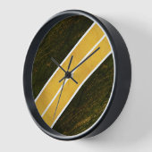 緑の金ゴールドの白い線 壁時計 (傾斜)