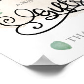 緑の金ゴールドの結婚式のカードとギフトのサインのポスター ポスター (角)