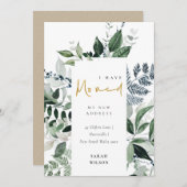 緑の金ゴールドの緑のフレーム私はカードを移動 サンキューカード (正面/裏面)