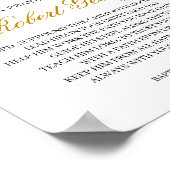 緑の金ゴールドの葉がバプテスマ男女兼用スを越える ポスター (角)