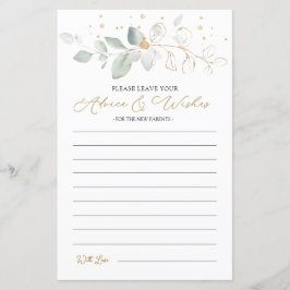 緑の金ゴールドの葉のアドバイスと新しい親への願い