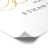 緑の金ゴールドの葉のクロス歓迎バプテスマのサイン ポスター (角)