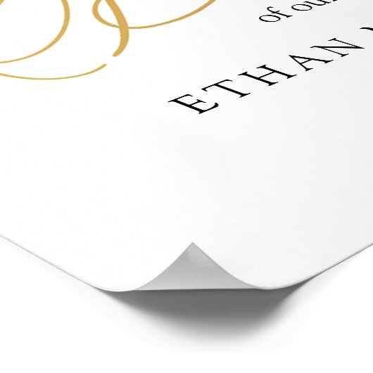 緑の金ゴールドの葉のクロス歓迎バプテスマのサイン ポスター (角)