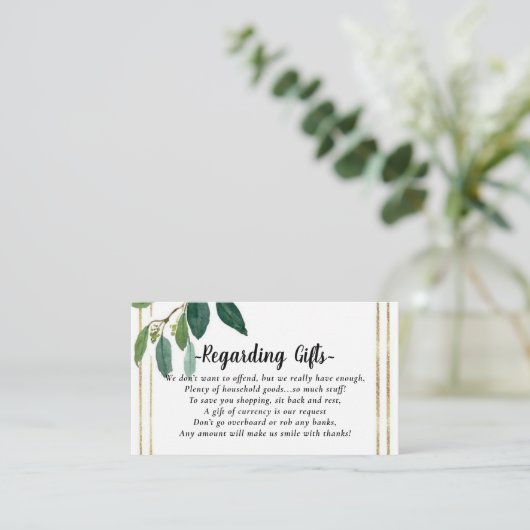 緑の金ゴールドの葉のハネムーンを願うファンドカード エンクロージャーカード (スタンド正面)