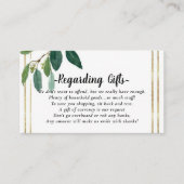 緑の金ゴールドの葉のハネムーンを願うファンドカード エンクロージャーカード (正面)