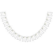 緑の金ゴールドの葉の《キリスト教》洗礼式や命名式のバンティングバナー バンティングフラッグ (全)