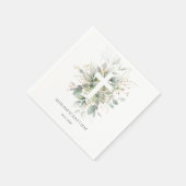 緑の金ゴールドの葉クロスバプティスペーパーナプキン スタンダードカクテルナプキン (角)