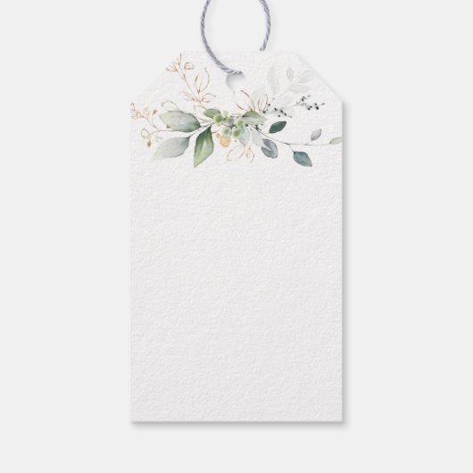 緑の金ゴールドの葉クロスバプテスマありがとう ギフトタグ (裏面)